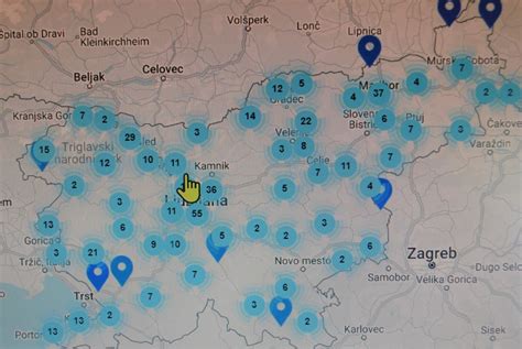 zemljevid pridelave zelenjave v Sloveniji