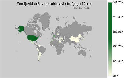 svetovna pridelava stročjega fižola zemljevid