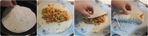 Polnjenje tortilje s piščancem