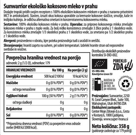 deklaracija kruha in sestavine